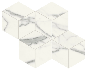 SCULTOREA STATUARIO VENA ARGENTO - Porcelain stoneware mosaic - Wall tile-stone-brick by Marca Corona
