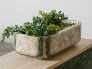 GEODE - Low rectangular marble planter - Outdoor furniture by MARGRAF