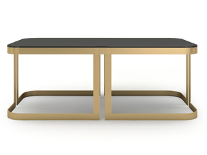 CLARK - Low rectangular brass coffee table - Coffee table by Marioni