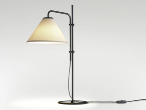 FUNICULÍ S FABRIC - Height-adjustable iron table lamp with polyester shade - Table lamp by Marset