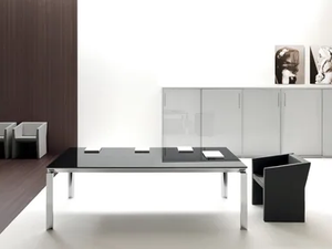 HAN - Rectangular glass meeting table - Table by Martex