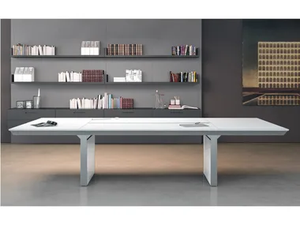 HAN - Rectangular leather meeting table - Table by Martex