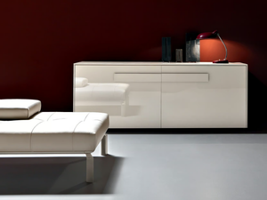 Office storage unit - Lacquered office storage unit with sliding doors - Cabinet by Martex