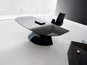 OLA - Glass executive desk - Desk by Martex