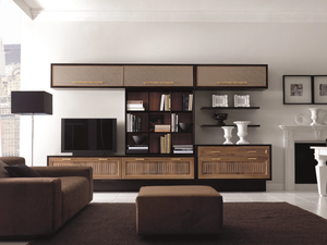 CONVIVIO CONTEMPORARY - Custom walnut storage wall - Cabinet by Martini Interiors