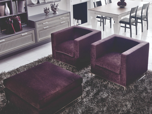 CONVIVIO CONTEMPORARY - Sled base velvet armchair with armrests - Armchair by Martini Interiors