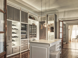 ESSENZA - Custom oak walk-in wardrobe with integrated lighting - wardrobe by Martini Interiors