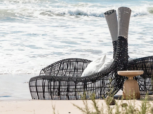 WONDER LOUNGE - Aluminium and PVC sun lounger - Outdoor furniture by Mary&
