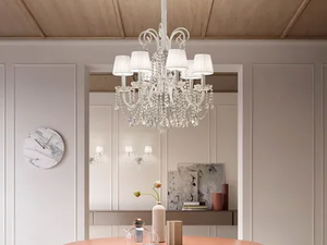 DIAMOND S 6/65/70 - Pendant lamp with crystals - Ceiling lamp by Masiero