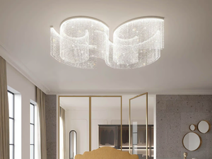 GALASSIA T2 SNG - LED ceiling lamp with crystals - Ceiling lamp by Masiero
