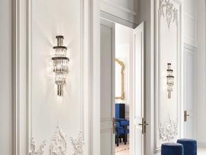 PALLADIO A 4/22/70 - Painted metal wall lamp with crystals - Wall lamp by Masiero