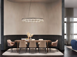 PALLADIO S 16/150/18 OV - Painted metal pendant lamp with crystals - Ceiling lamp by Masiero