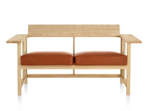 MC10 CLERICI - Upholstered oak bench with back - Bench by Mattiazzi