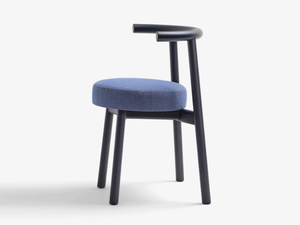 MC5 SOLO SOFT - Stackable fabric and ash wood chair with integrated cushion - Chair by Mattiazzi