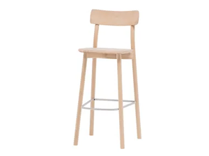 MC8 CHIARO - High ash stool with back - Stool by Mattiazzi