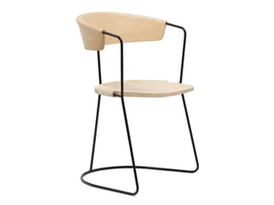 MC9 UNCINO - Sled base steel and ash wood chair - Chair by Mattiazzi