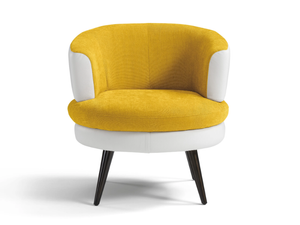 BLENDA - Leather and fabric easy chair - Armchair by Max Divani