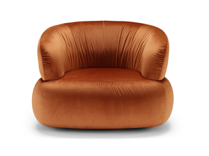 DANA - Swivel velvet armchair with armrests - Armchair by Max Divani