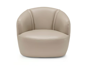 EMBER - Swivel leather armchair - Armchair by Max Divani