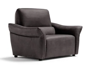 PIERRE - Leather armchair with armrests - Armchair by Max Divani