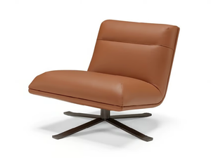 SCOTT - Leather armchair with 4-spoke base - Armchair by Max Divani