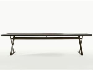 MAX - Rectangular steel and wood table - Table by Maxalto