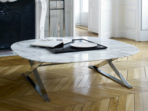 PATHOS - Low square marble coffee table - Coffee table by Maxalto