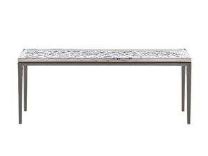 SOLEIDE - Rectangular console table with reflective hammered steel top - Console by Maxalto