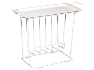 MINNIE MAE PAPER - Painted metal coffee table with integrated magazine rack with tray - Styling by Maze