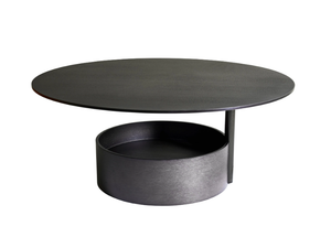 PARASOL L - Round low coffee table with storage space - Coffee table by Maze