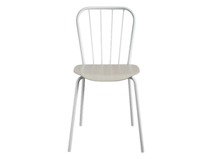 SAME CHAIR - Powder coated metal chair with wooden seat - Chair by Maze