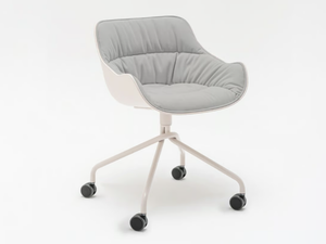 BALTIC SOFT - Swivel trestle-based fabric chair with castors - Chair by Mdd