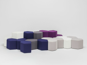 BAZALTO - Upholstered Eco-leather pouf with fire retardant padding - Pouf by Mdd