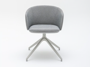 GRACE - Swivel trestle-based fabric chair with armrests - Chair by Mdd