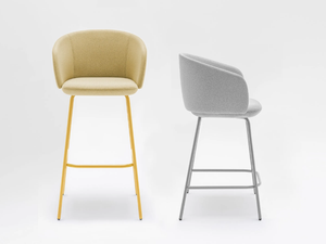 GRACE - Upholstered fabric stool with footrest - Stool by Mdd