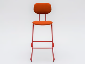NEW SCHOOL - Sled base high fabric stool with footrest - Stool by Mdd