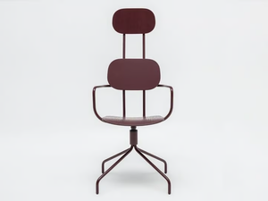 NEW SCHOOL - Trestle-based plywood office chair with armrests - Office Chair by Mdd