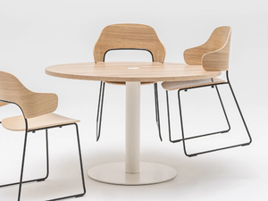 TACK - Round MDF meeting table with USB - Table by Mdd