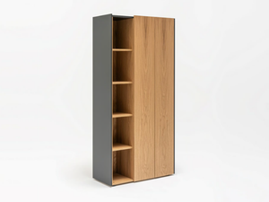 VIGA - Tall wooden office storage unit with hinged doors - Cabinet by Mdd