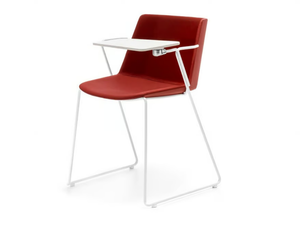 AÏKU SOFT - Sled base fabric training chair with writing tablet - Chair by MDF Italia