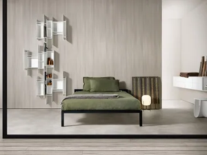 ALUMINIUM BED - Aluminium single bed - Bed frame by MDF Italia