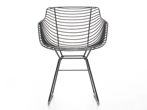 FLOW FILO - Sled base steel chair with armrests - Chair by MDF Italia