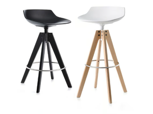 FLOW STOOL - Swivel high trestle-based stool - Stool by MDF Italia