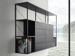 MINIMA 3.0 HANGING - Open floating aluminium bookcase - Cabinet by MDF Italia
