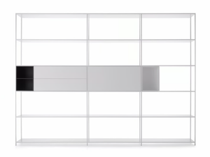 MINIMA 42 - Sectional aluminium bookcase - Cabinet by MDF Italia
