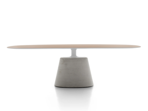 ROCK TABLE MAXI - Cement dining table with wooden top - Table by MDF Italia