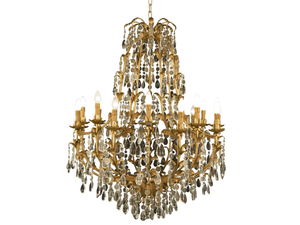 L251 - Wrought iron chandelier with crystals - Ceiling lamp by Mechini