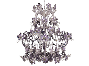 L288 - Wrought iron chandelier with crystals - Ceiling lamp by Mechini