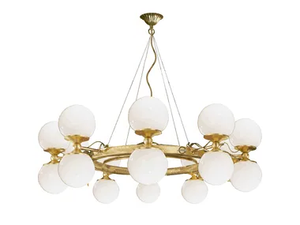 MEK 13 - Wrought iron and blown glass chandelier - Ceiling lamp by Mechini