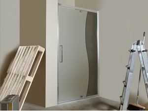 MANOLIBERA - Niche glass shower cabin with hinged door - Door by MEGIUS